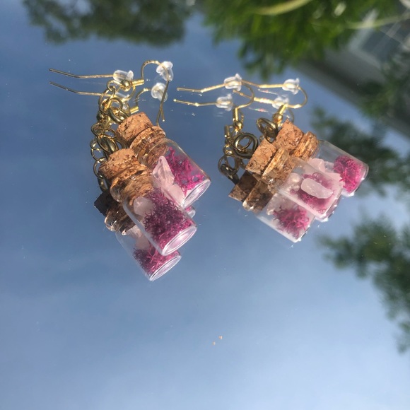 Fairy Faerie Bottle Handmade Earrings ✨🧚 - Picture 2 of 2